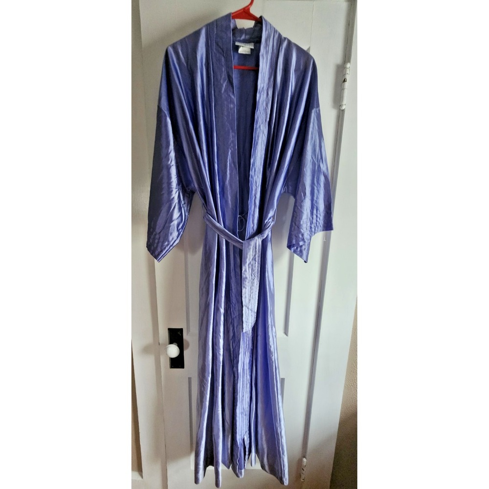 Vintage GILLIGAN O'MALLEY purple long sleeve robe tall L 16-18 Triacetate Nylon